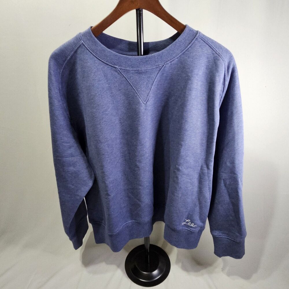 Vintage Lee Heavyweight Blue Size XL Pullover Sweatshirt Blank